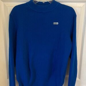 BOSS Men’s Royal Blue Ribbed Crewneck Sweater